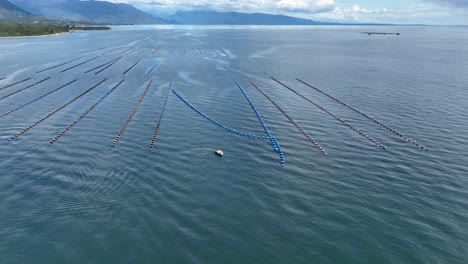 Aerial-View-Of-Offshore-Aquaculture-In-Puerto-Montt-Bay