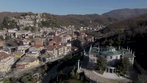 carsoli, italy skyline with drone video moving forward