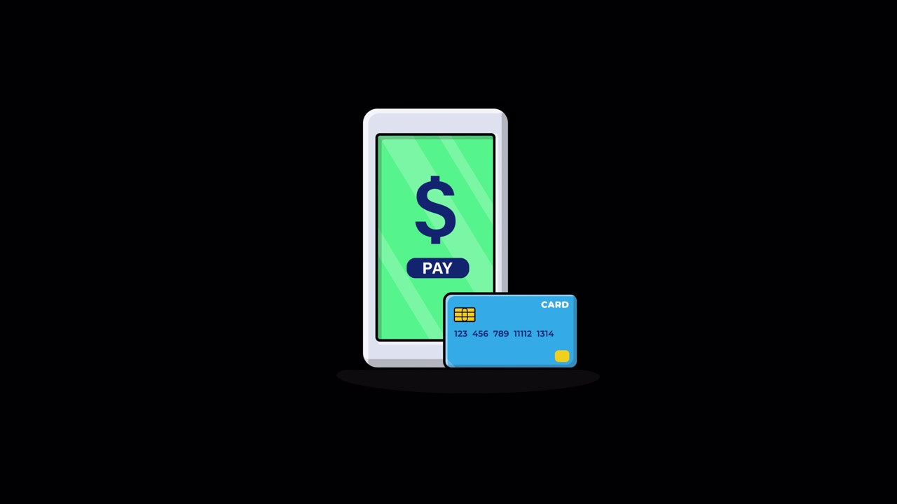 Animated Mobile Payment with Smartphone and Credit Card