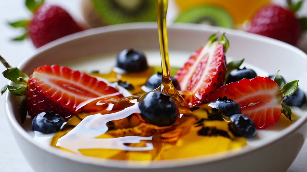 Healthy Yogurt Parfait with Berries and Honey