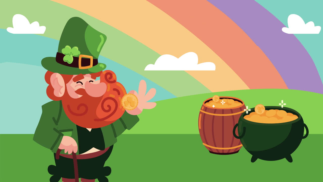 Leprechaun con un vaso d'oro