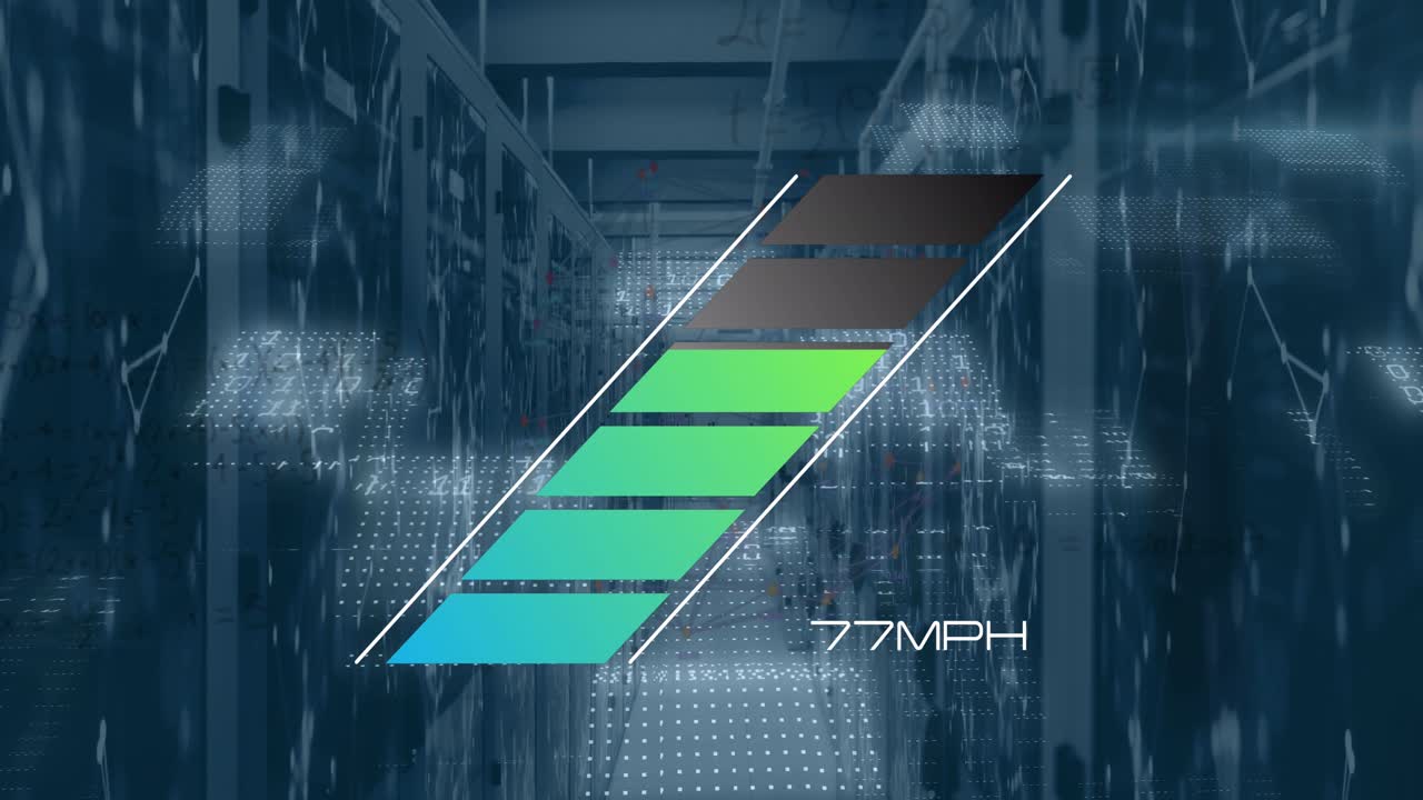 Animation of cyber attack warning over and servers