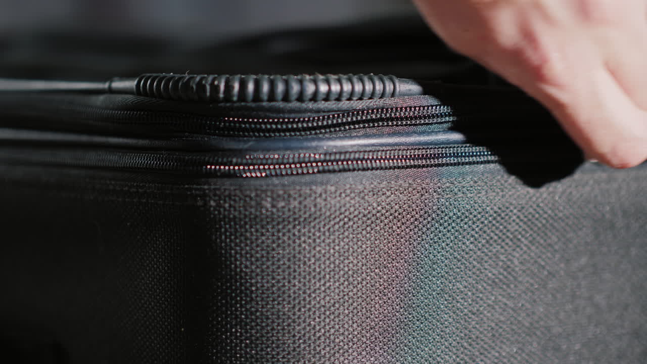 Close-Up To Zip On A Road Suitcase