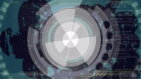 animation of data processing over scope scanning and shapes