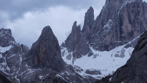 aerial view of dolomite mountains, the alps, italy