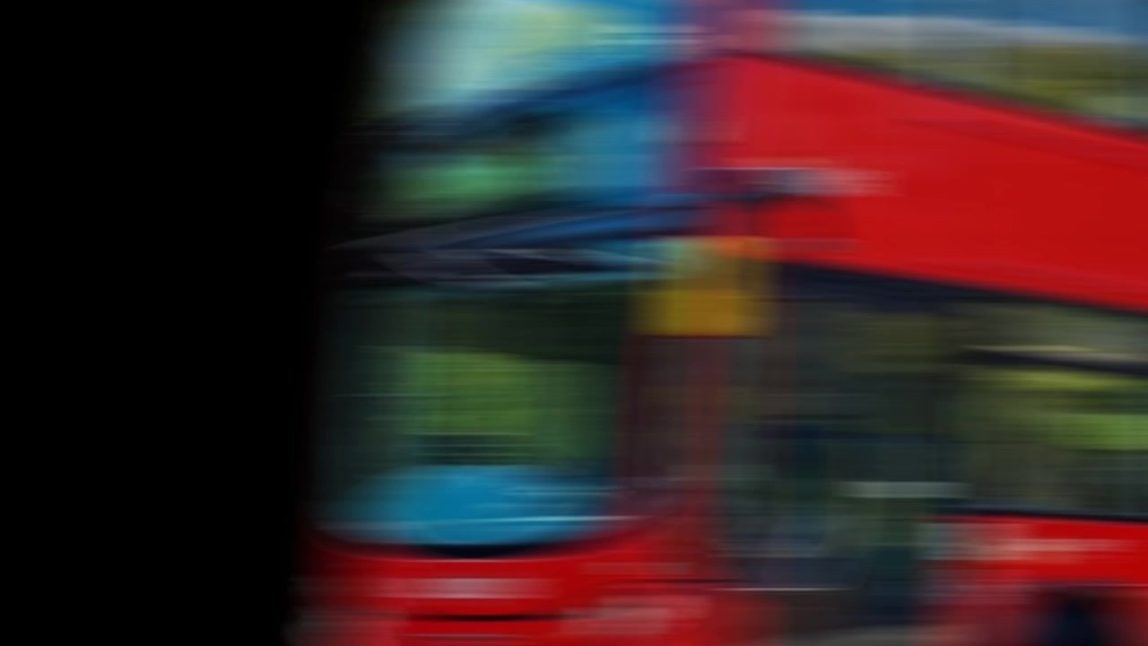 Motion Blurred Red London Bus