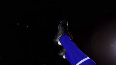 soccer player kicking the ball 4k