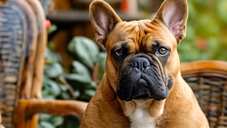 a dog sitting at a table with a cup of coffee