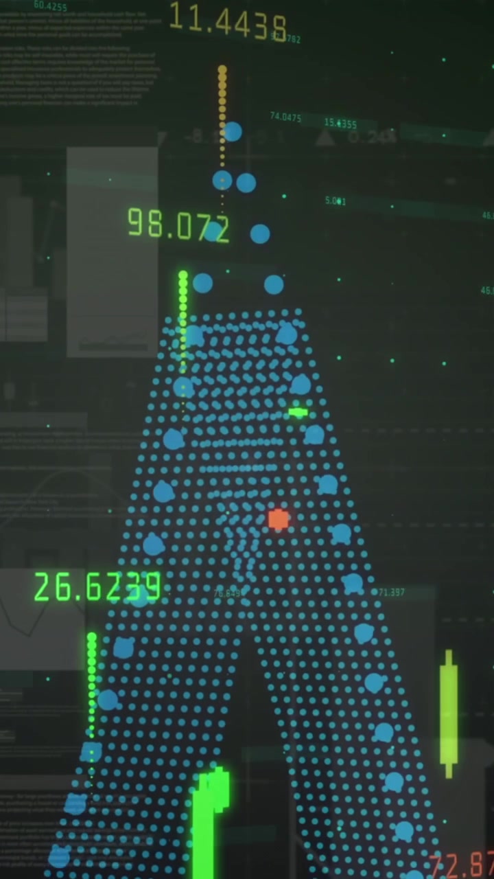 Animation of financial data processing and statistics recording