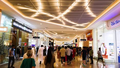 crowded mall with shoppers in dubai