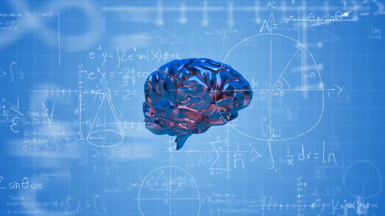 Animation of brain with technology and data processing