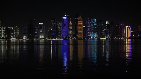 view on skyscrapers in doha downtown, qatar, persian gulf, arabian peninsula