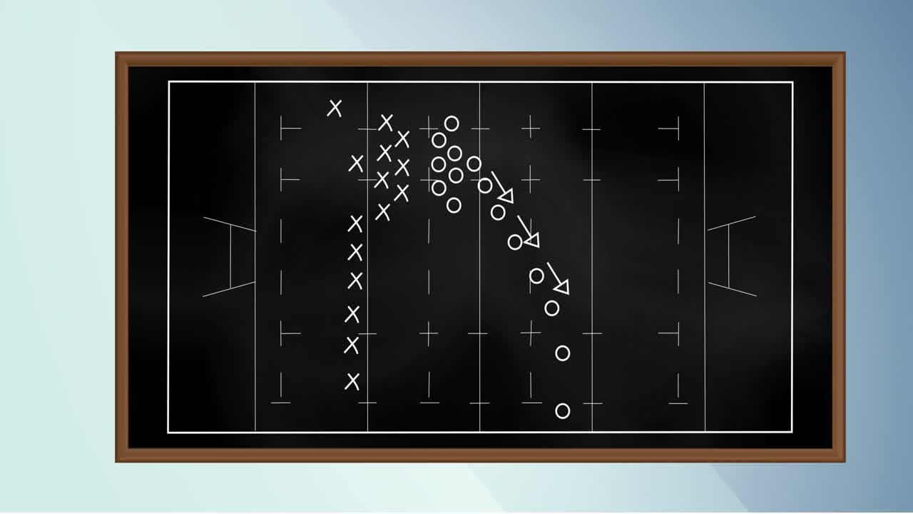 animación del plan de juego sobre fondo azul