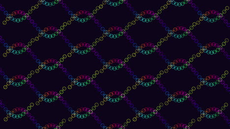 repetir el patrón de ondas futuristas con anillos de arco iris en el gradiente negro