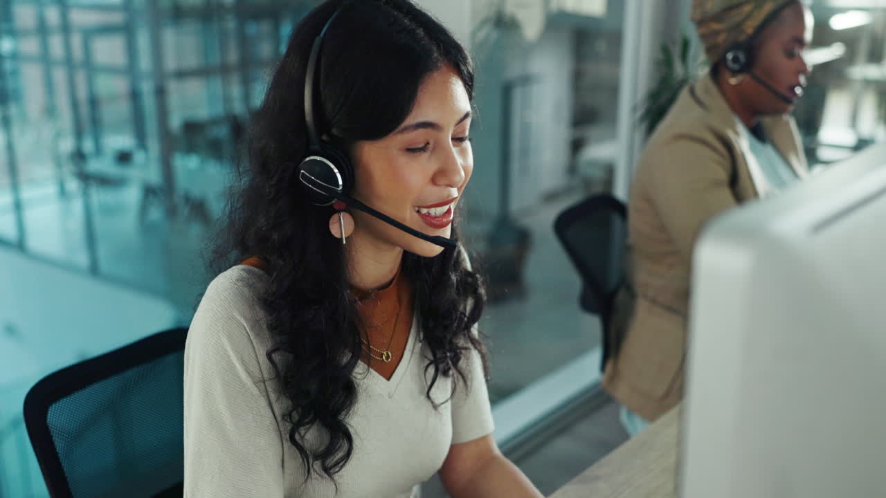 Two Women Working in a Call Center