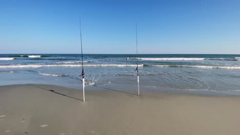 在希爾頓海德島 (hilton head island) 的海灘上釣魚