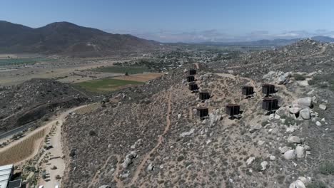 serial shot of a hotel on a mountain in the valley of gudalupe