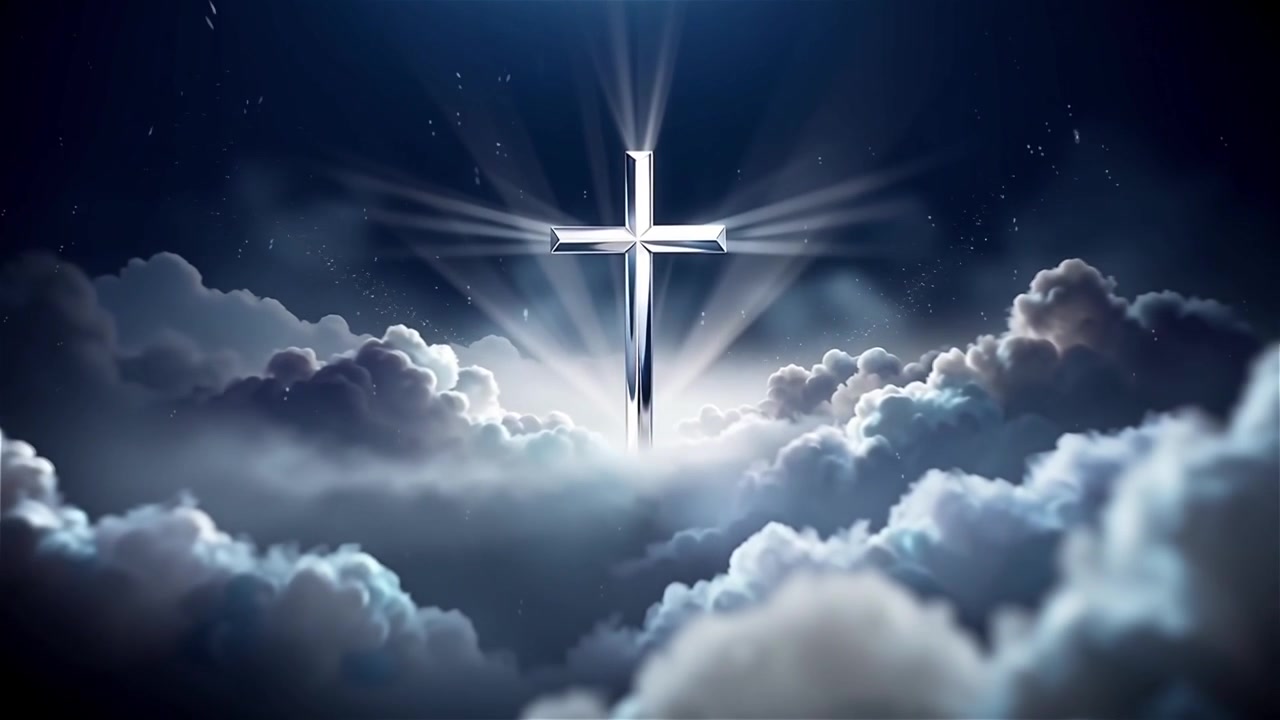 Christian Cross Heavenly Light Worship Background