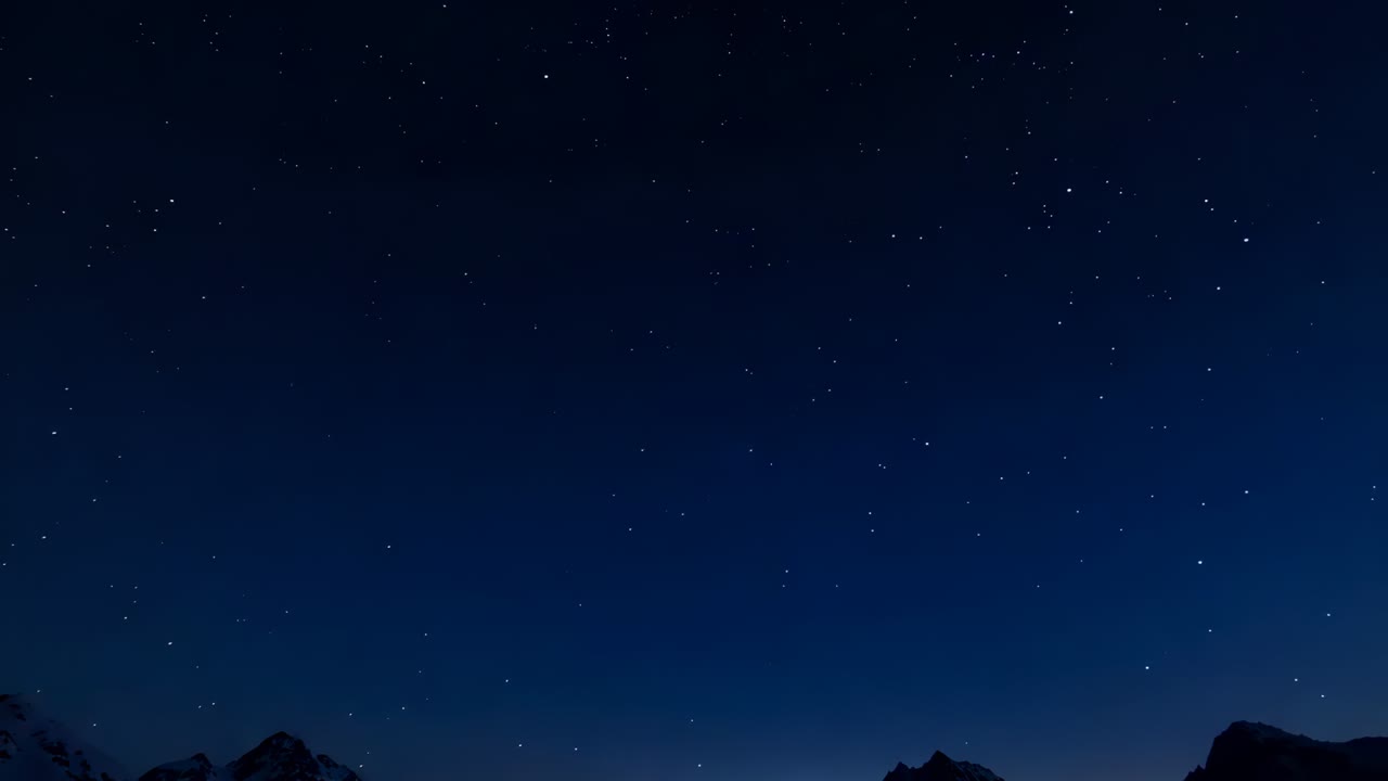 Rotating Earth lifting Milky Way from horizon over remote ridge, revealing dust lanes, horizon glow