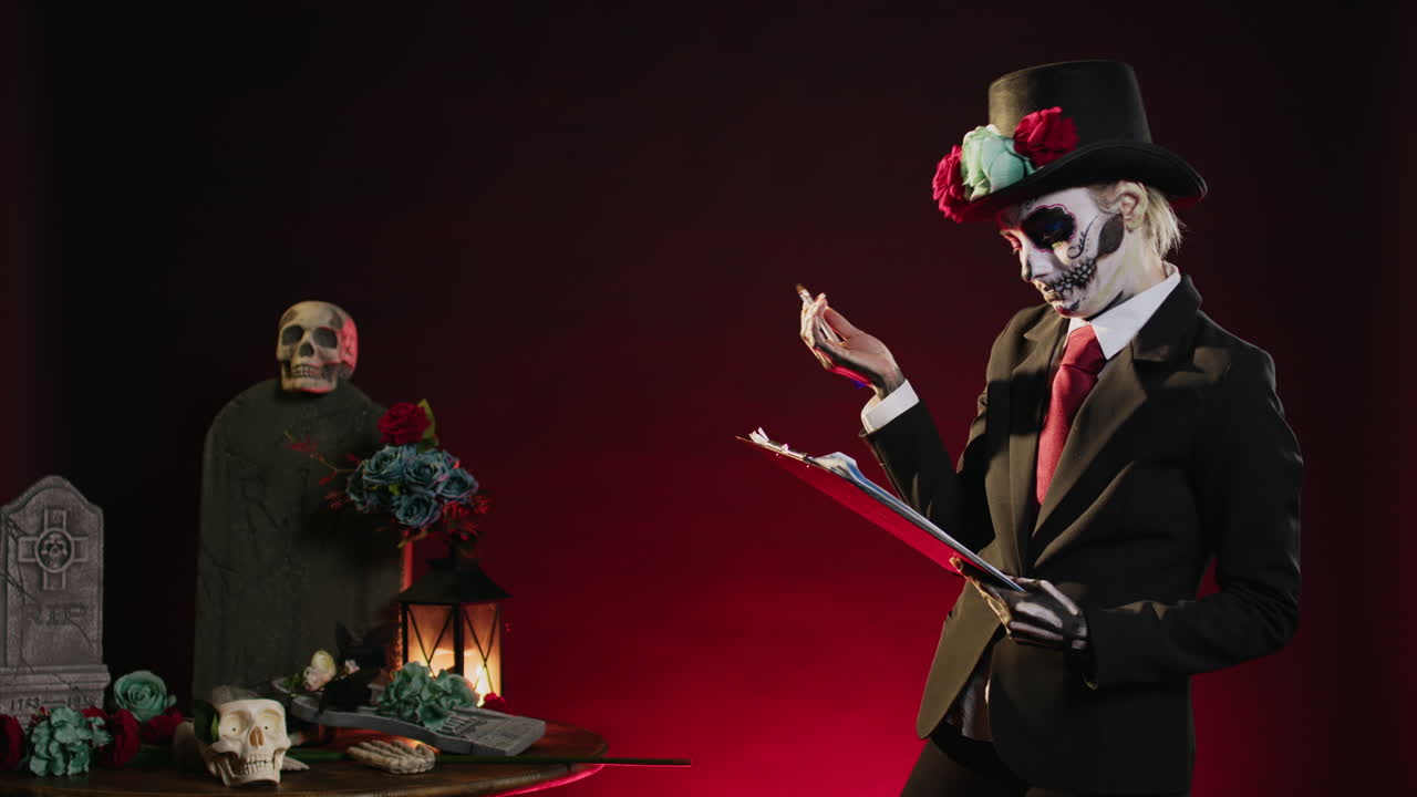 Woman dressed as Catrina for Day of the Dead