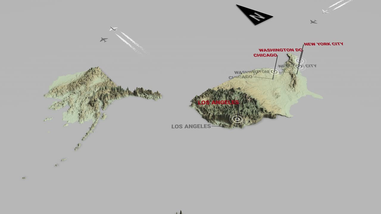 3d 지형 지도 usa