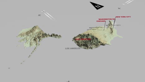 mapa de terreno en 3d de los estados unidos