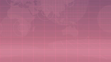 animation of data processing over arrows pointing up on pink background