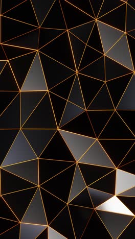 black and gold abstract background with triangles. vertical looped video