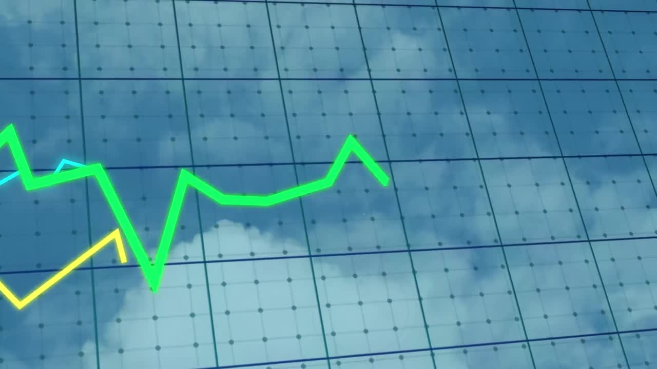 animación del procesamiento de datos financieros a través de la red