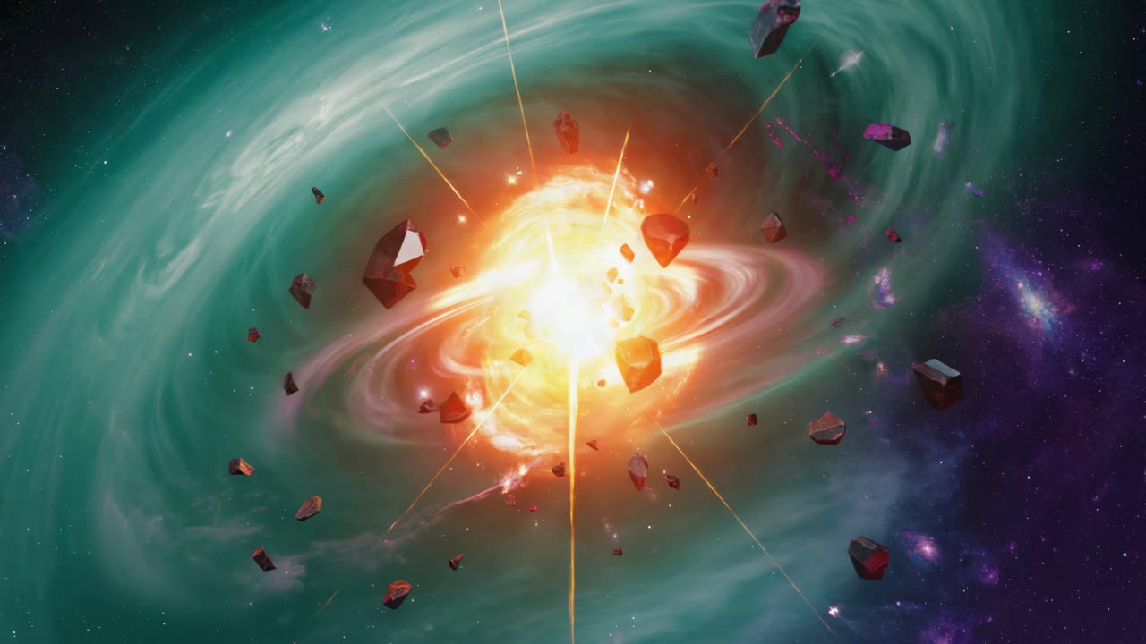 A Vibrant Galaxy with Asteroids