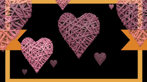 animación de corazones rosados moviéndose sobre un fondo negro