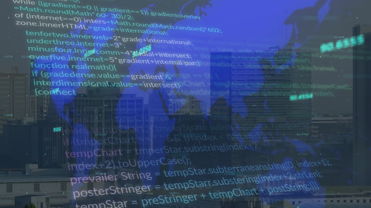 アニメーション コンピュータ コード ビジネス 職場で働く人々