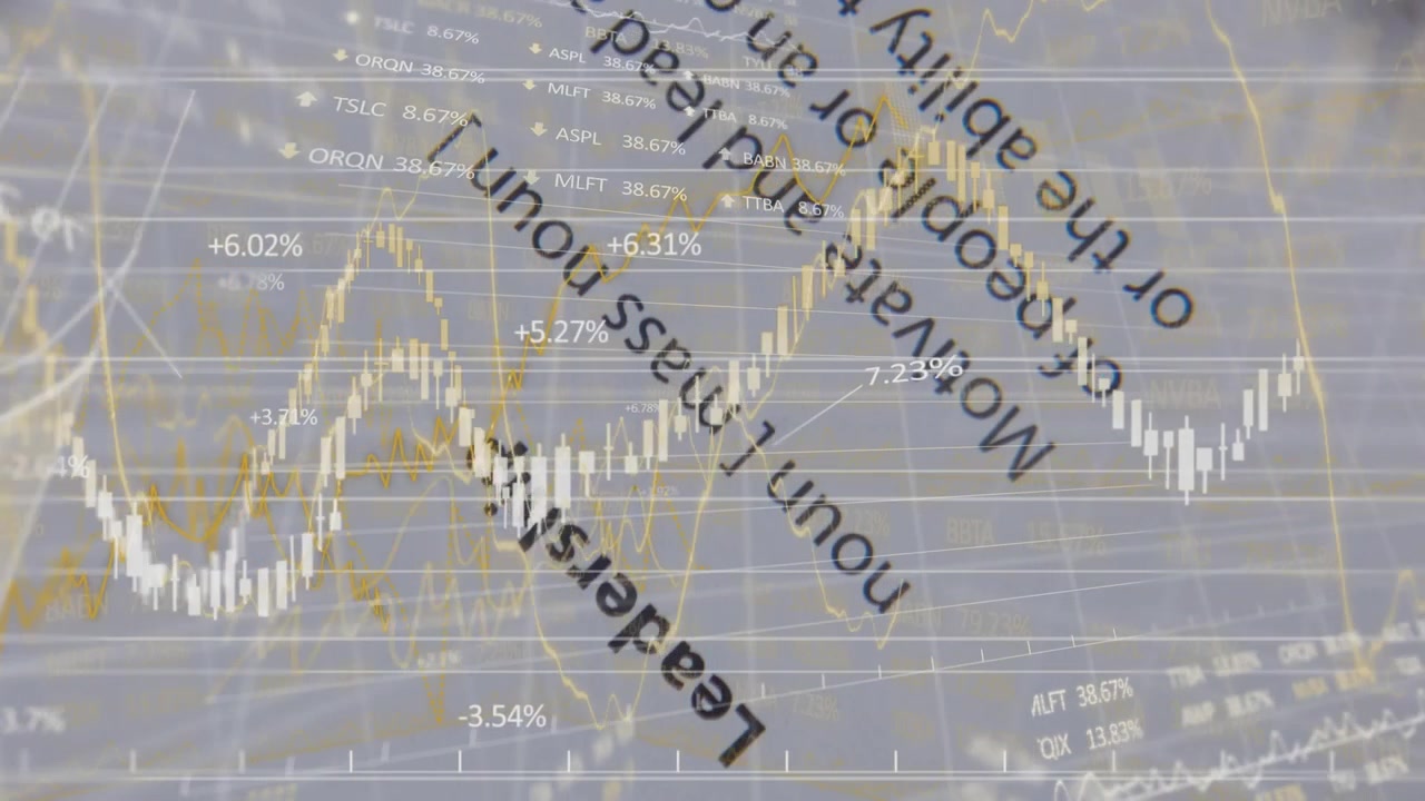 Animation of data processing over white background