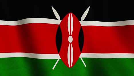 bandera de kenya agitando el fondo del estandarte en pantalla completa - animación de video de bucle sin costuras