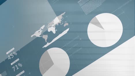 animation of statistical data processing against green background