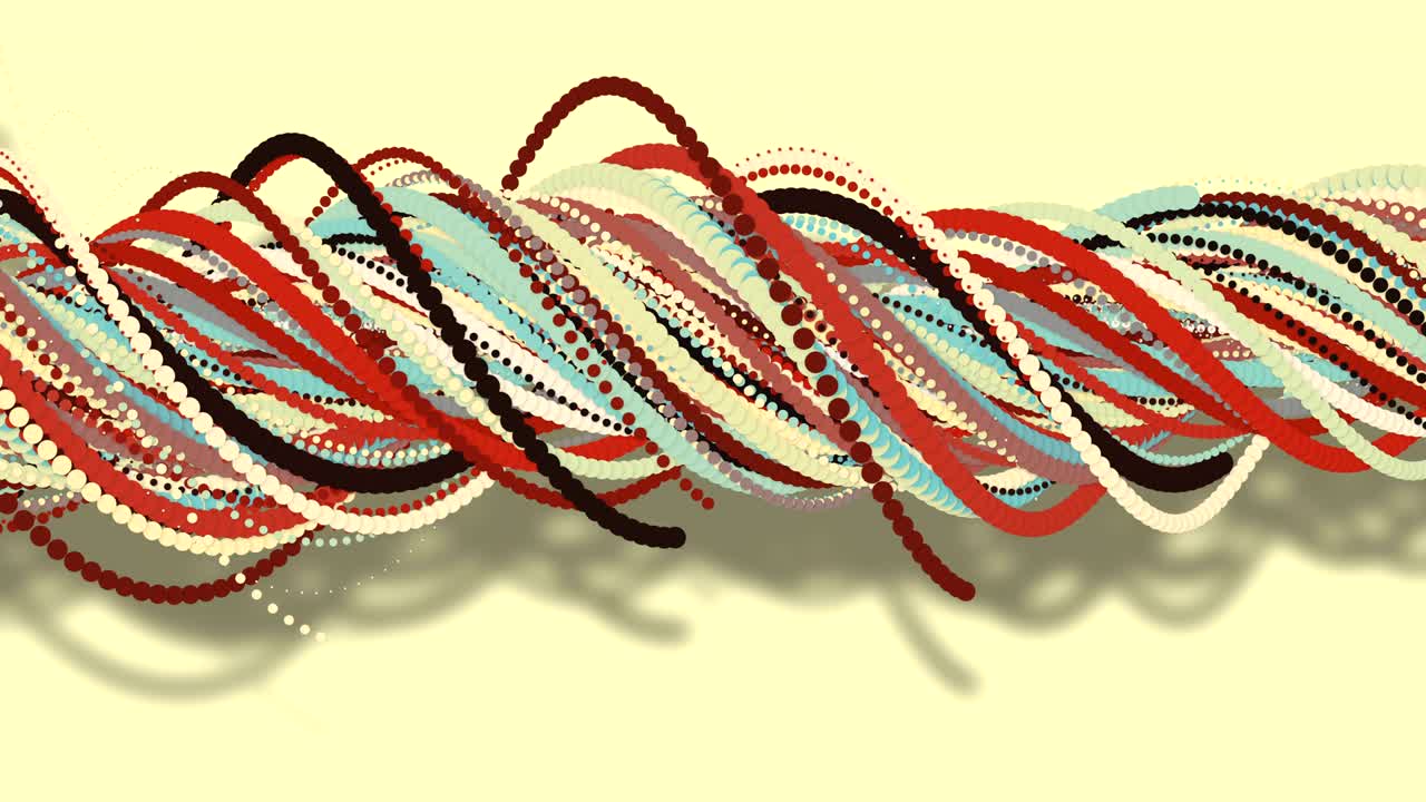 3d 모션, 3d 렌더링, 추상적인 기하학적 배경, 원, 점, 선, 함께 선으로, 함께 회전, 함께 로프, 부드러운 음색