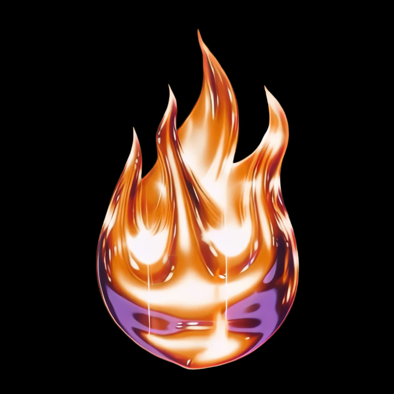 Flammeikon-animation isoleret aktiv, transparent 4K-video, alfakanal, ProRes 4444