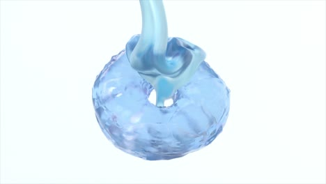 abstract blue donut with liquid flow