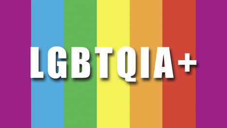 &quot;lgbtqia+&quot; 3d graphic over a rainbow background