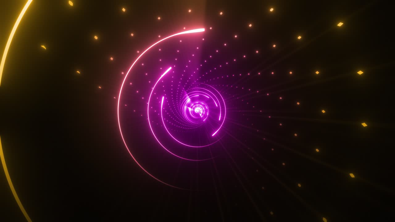 túnel espiral de neón