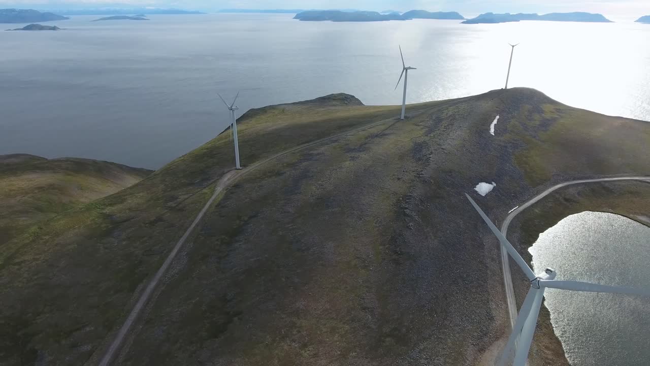 전력 생산을 위한 풍차 havoygavelen 풍차 공원 노르웨이