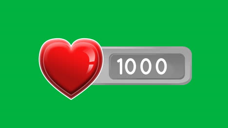 red heart with numbers 4k