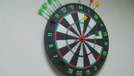 colorful arrows hit the dartboard as a symbol of success and failure.