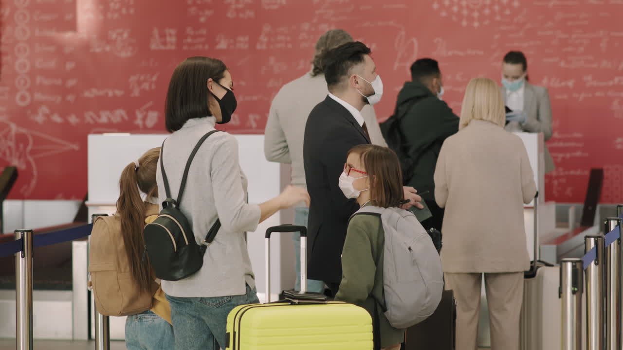 Queue At Check-In In Airport