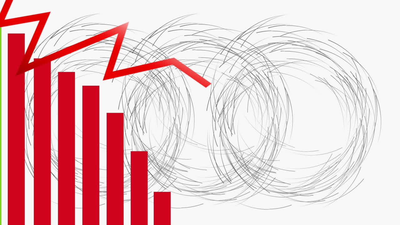 animación del procesamiento de datos sobre círculos sobre fondo blanco