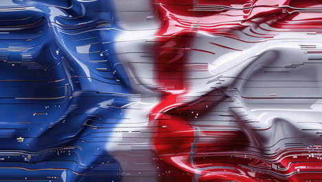 abstract digital flag design with glitch effects