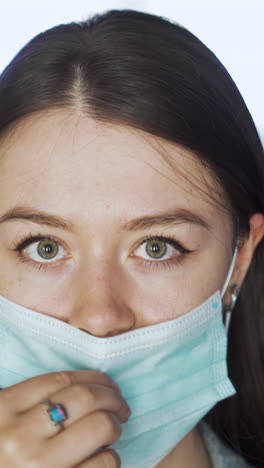 woman wearing a protective mask