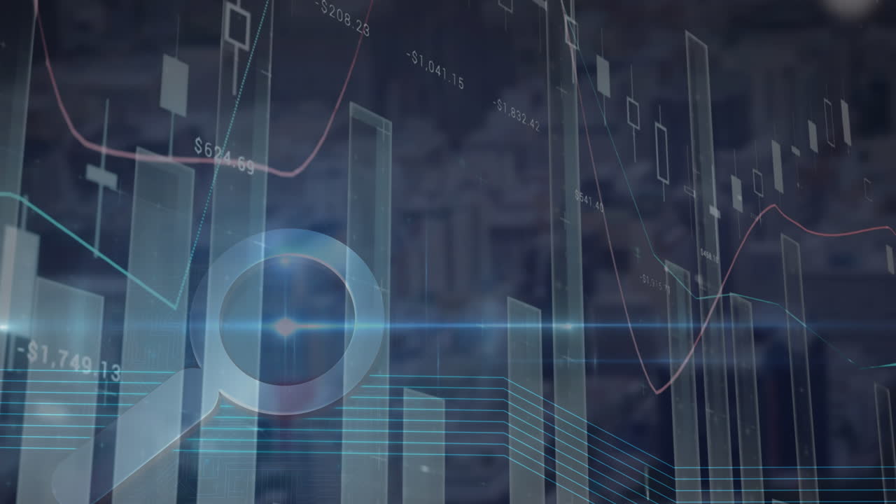 Animation of statistics and financial data processing