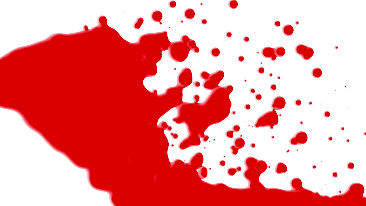 흰색 그라데이션에 붉은 액체와 밝아진 반점