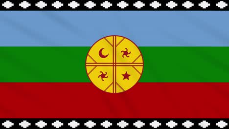 mapuche flag waving cloth, ideal for background, loop